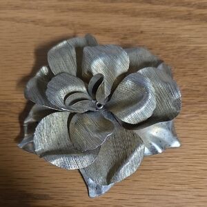 3 Items For $15 Textured Gold Flower Brooch